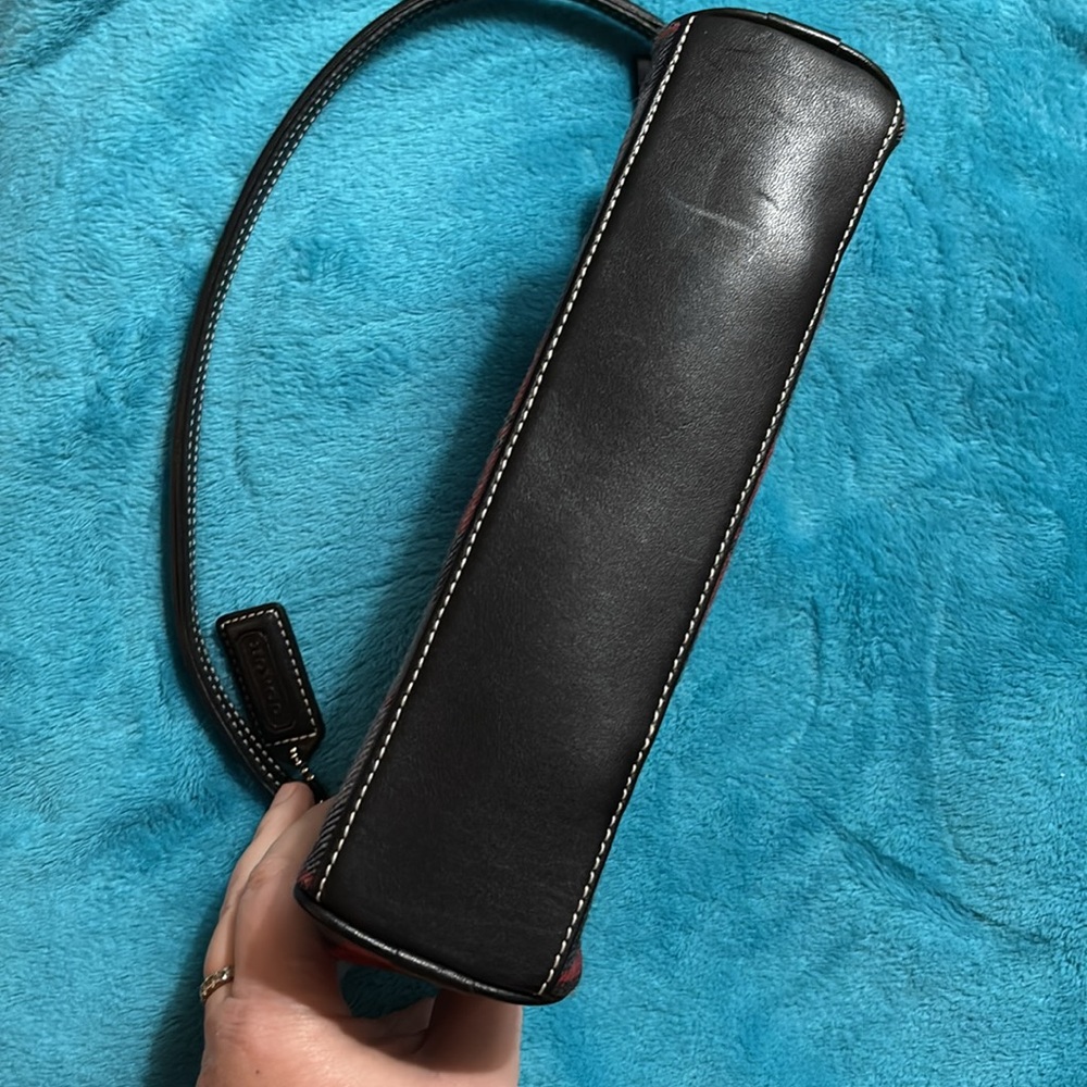 Coach Y2K Red Wool & Leather Tartan Plaid Demi Shoulder Bag Style 8824 Aug 2001 - Picture 6 of 12